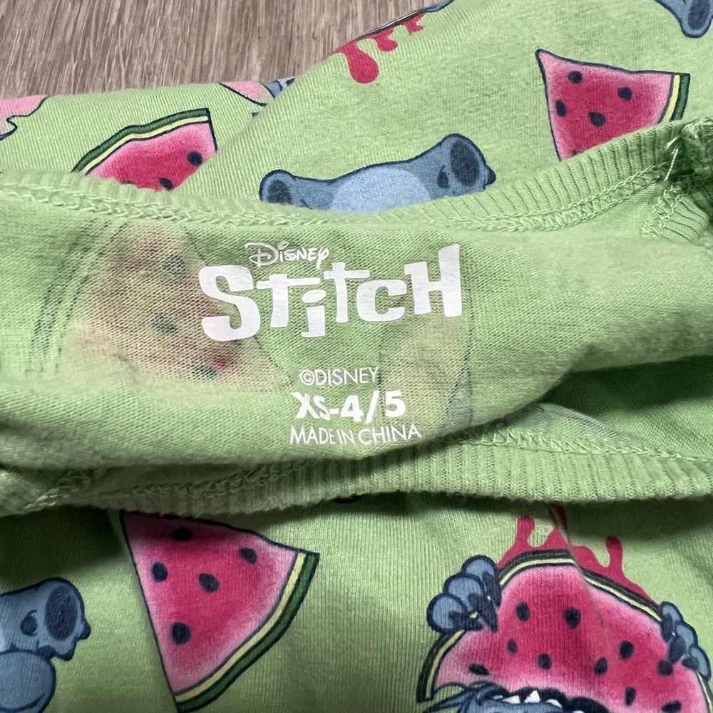 Disney Stitch green dress w/ Stitch & watermelon pattern,‎ size XS (4/5)